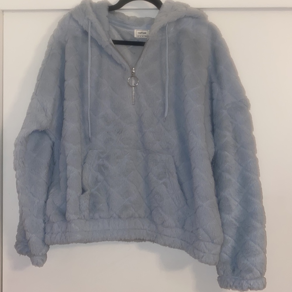 Faux Fur Half Zip Hoodie ❄️